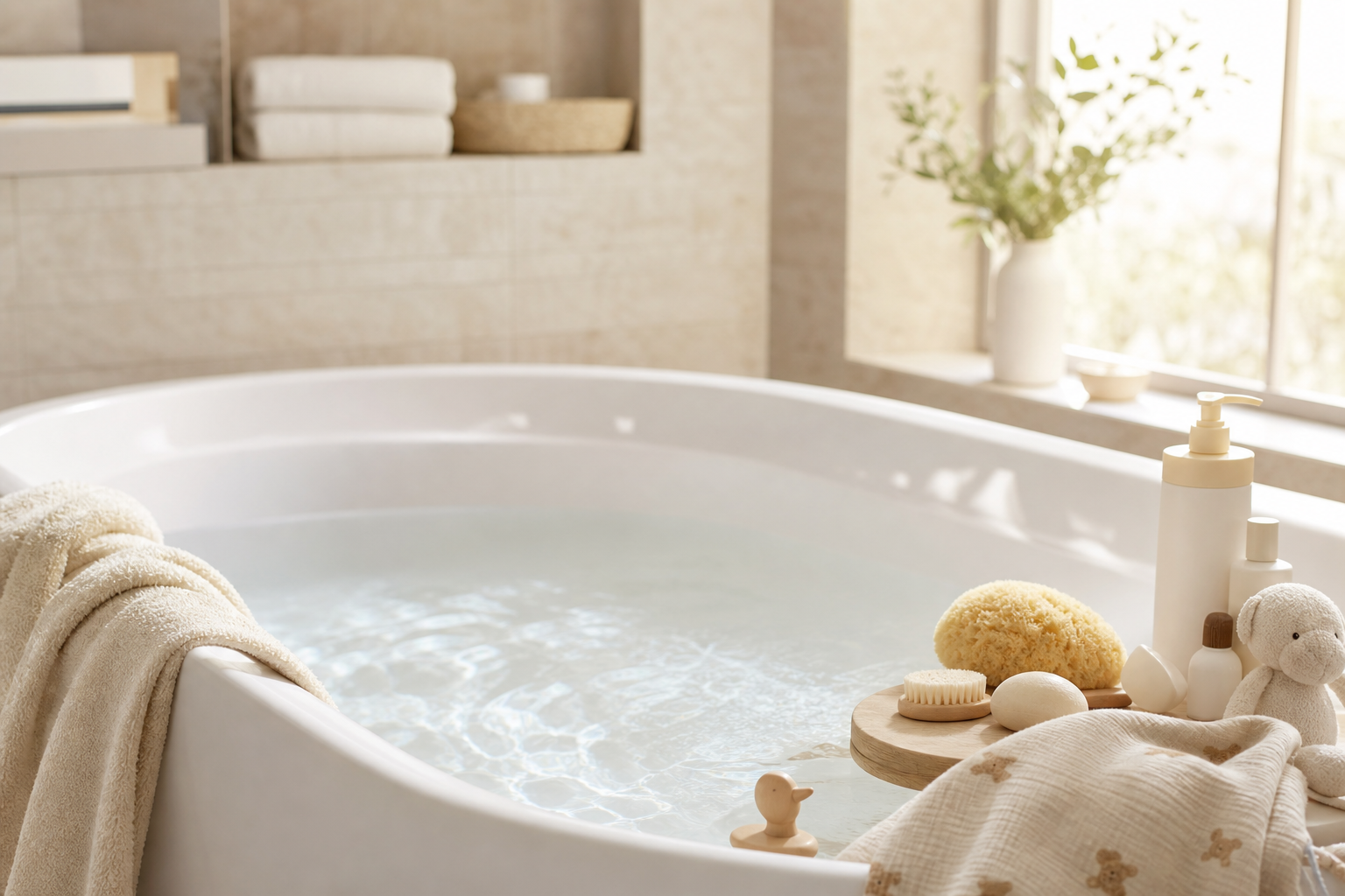 Le bain libre aide bébé à découvrir l’eau en sécurité