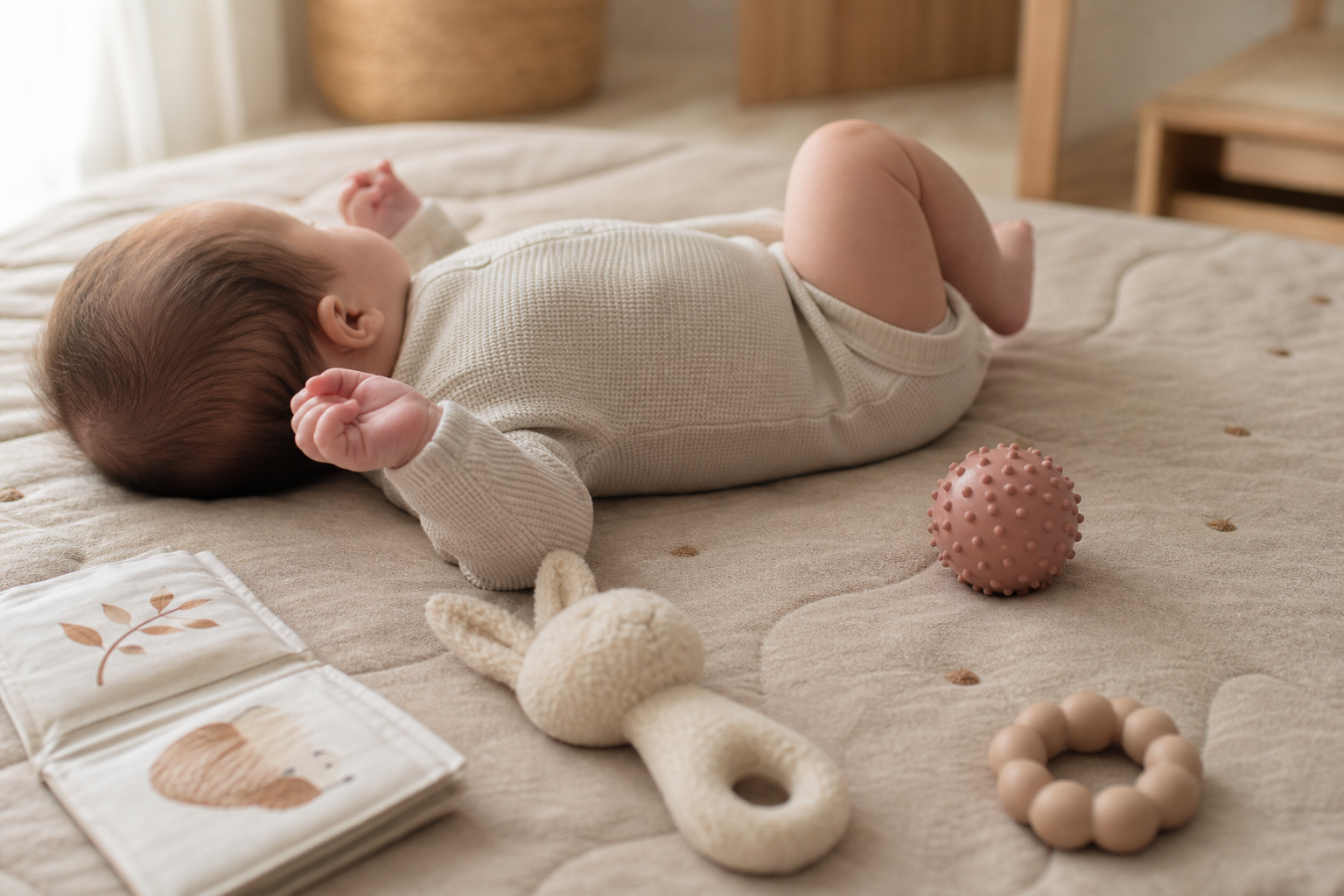 Les jouets pour Bébé de 3 mois : éveil doux et sûr