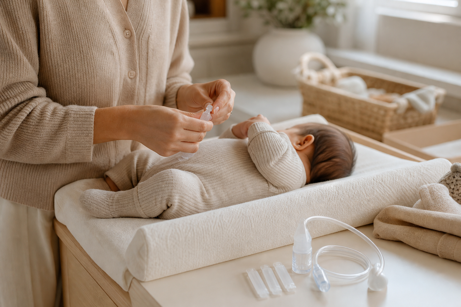 Le mouche-Bébé aide à dégager le nez sans geste excessif
