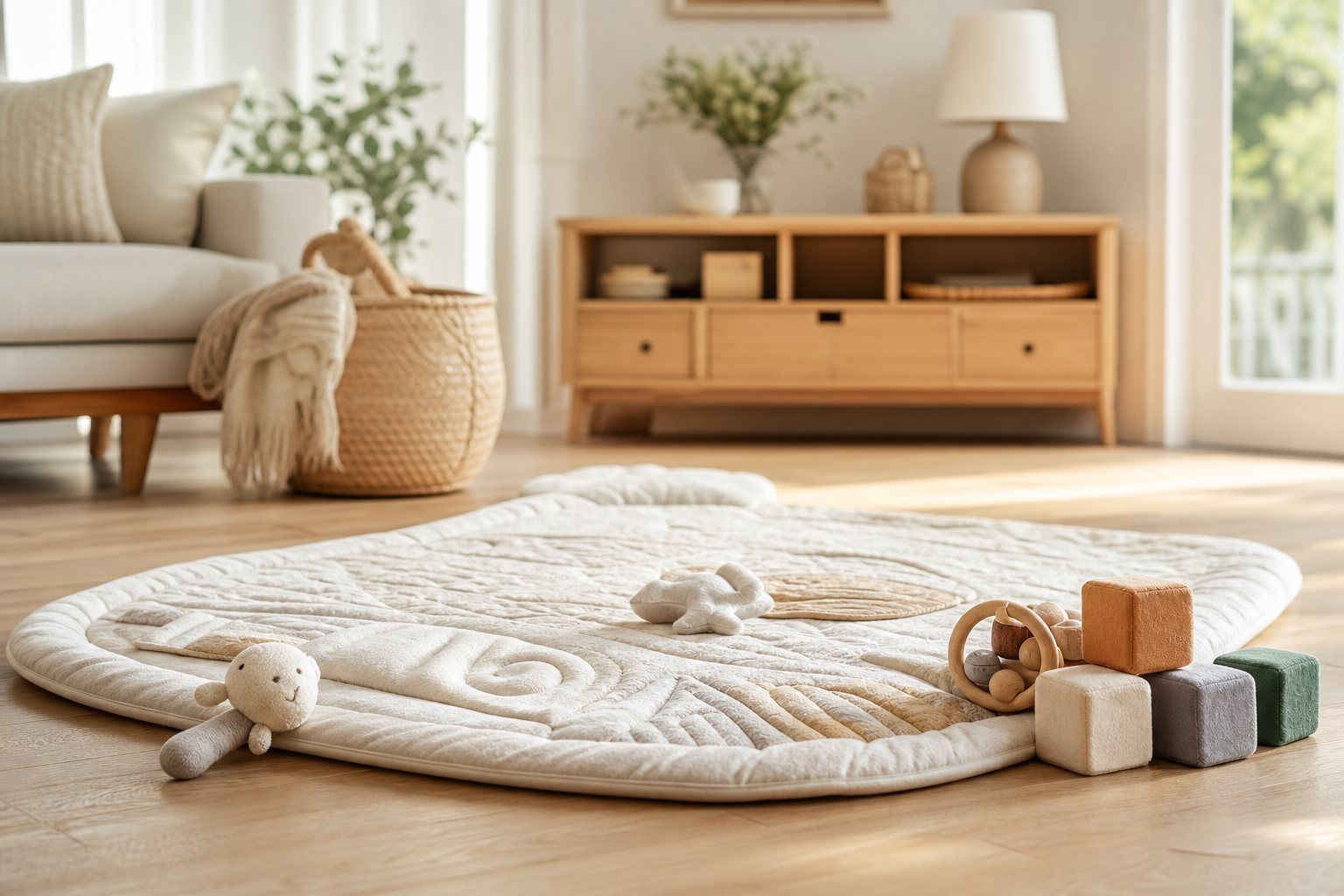 Le tapis de jeu bébé devient un vrai repère d’éveil au sol