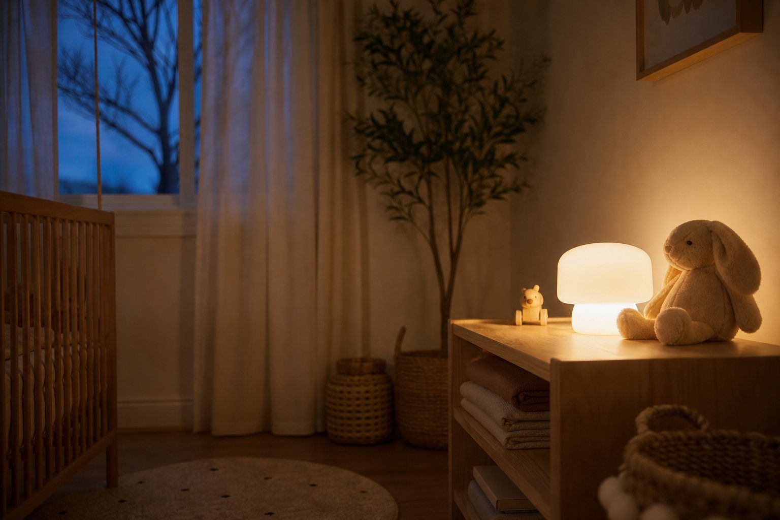 La veilleuse Musicale bébé aide au coucher : lumière et son